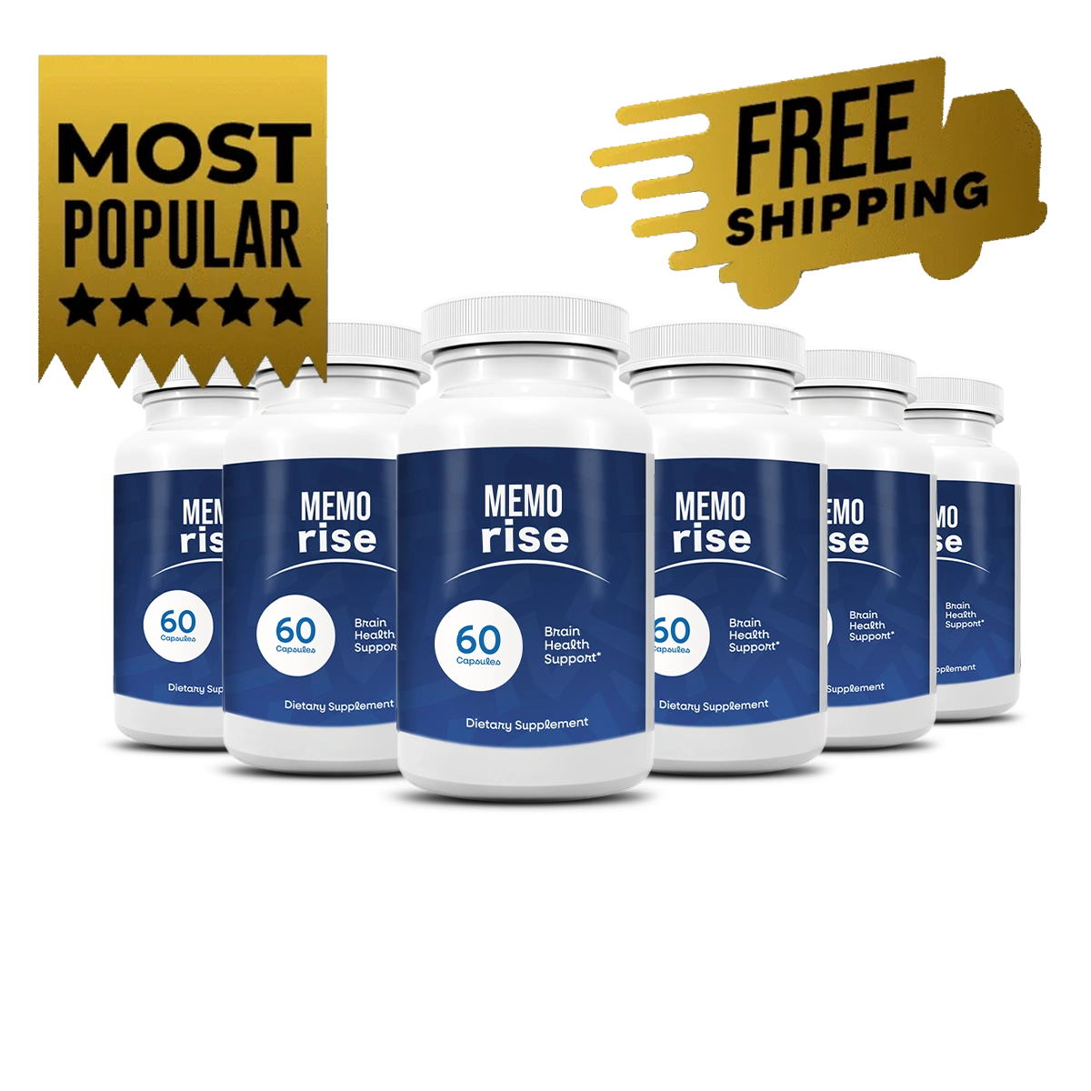 Memo Rise 6 bottle value package for an extended daily memory focus and cognitive wellness routine